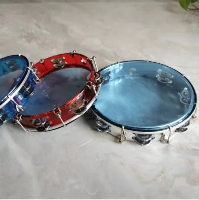 Percussion Instrument Adjustable Tambourine 10 Inch Colorful Hand Drum Hand Clap Drum Self Tuning