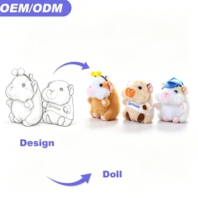 OEM Cute Guinea Pig Small Pendant Plush Toy Doll Hamster Bag Charm Keychain Figurine Doll Stuffed Animal Toy Gift for Unisex