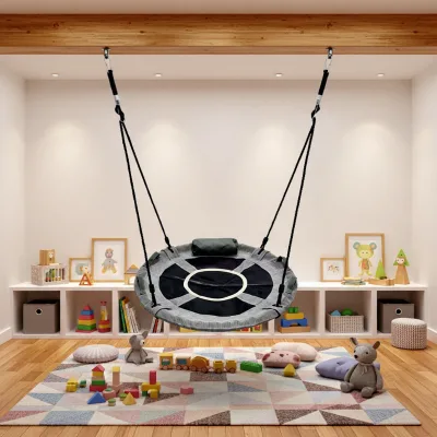 Zoshine Toddle Swing with High Backrest Smooth Edges Anti-slip Safe Baby Swing Seat Easy to Clean Ideal for Home