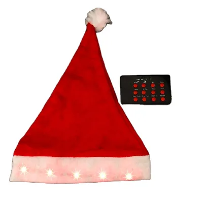 Remote Controlled Led Santa Claus Hat/ Led Christmas Hat