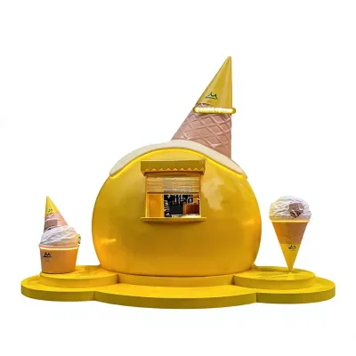 Plastic Ice Cream Kiosk Stylish Cartoon-themed Pop-up Stall Perfect Social Media Check-ins Sun-rain-fire Resistant Built Last