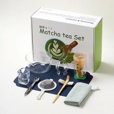 Modern Style Complete Matcha Tea Ceremony Set Porcelain Bowl Spout Ceramic Whisk Stocked Coffee Spoon Coffee Whisk Spoon Set