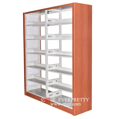 High Quality School Furniture Library Document Room Bookshelf Wooden Frame and Metal Bookshelf for University and Students
