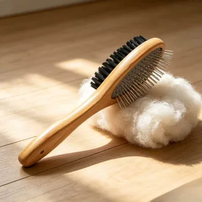 EUR PET Factory Wholesale Double Sided Bamboo Wooden Cat Massage Brush Pet Dog Hair Grooming Brush