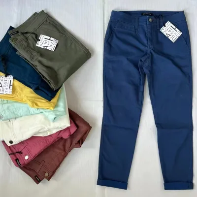 Women Clothes Colorful Casual Pant Spandex Straight Pant Hot Sell Solid Color Ladies Pants