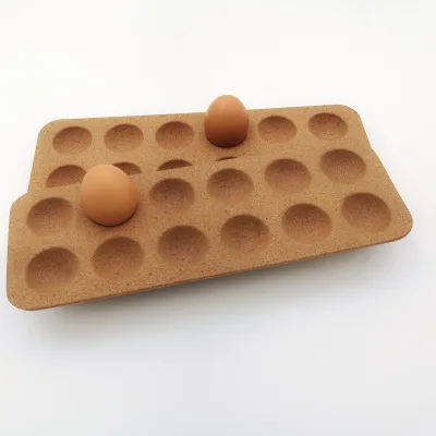 Hot Sale High Quality Cork Holder for Eggs With 12 Grooves Cork Base Wood Base for Kitchen in Refrigerator(fridge)