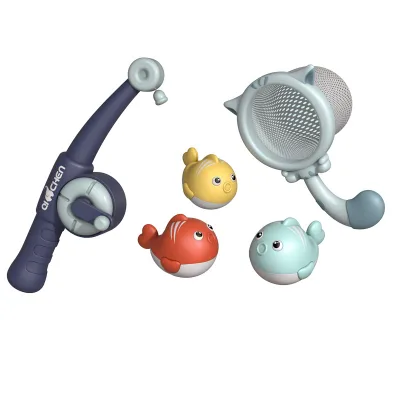 Cross-border Baby Magnetic Fishing Set Net Fishing Animal Splashing Toy Children's Bathroom Floating Bath Toy