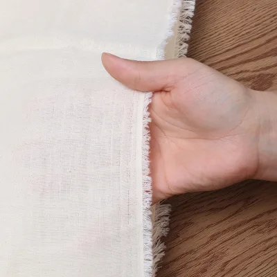 100% Organic Cotton Unbleached Greige Raw White Fabric Undyed Grey Fabric for Home Textiles Bags Garments Kids Sleepwear