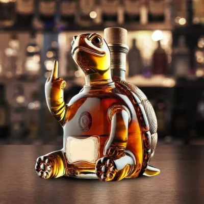 Unique Transparent Turtle Wine Decanter Borosilicate Glass Barware Gift for Adults