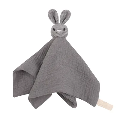100% Organic Cotton Security Blanket Soothing Blanket Infant Lovey Security Blanket