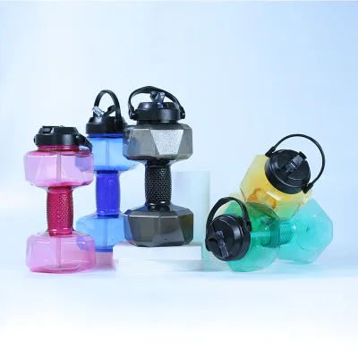 Creative Gym Fitness Bottle Body Building Sport 2.2L Weight Water Bottle Dumbbell Shape