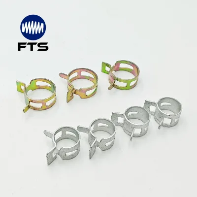 65Mn Spring Steel Hose Clamp Anti Rust Dacromet Color Zinc Plated Elastic Hand Pinch Pipe Clamp for Automotive Industrial Use