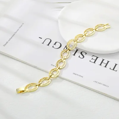 Hot-Selling Women's Trendy Brass Bracelet High-End Luxury with Light Sensation Simple Fashion Fine Jewelry with Wholesale