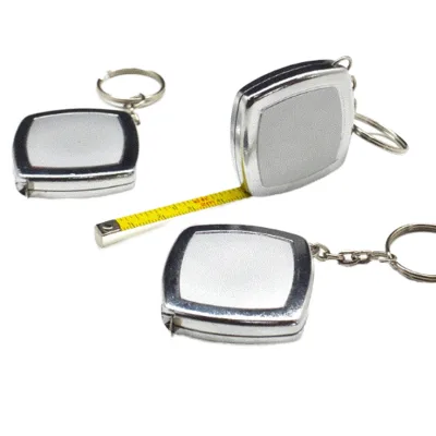 Custom Mini Retractable 1M 2M Promotion Gifts Measuring Tape Keychain Embossed Wood Rolling Printable Band Tape Flexible Ruler