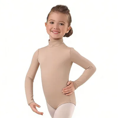 Children's Girls' Ballet Leotard Soft Elastic Long Sleeve Comfortable for Ballet Sports Posture Training for Material