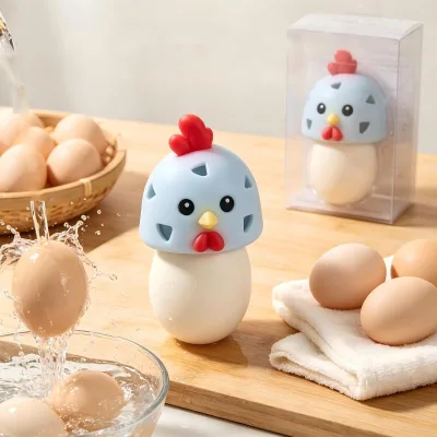 DR Ergonomic Stainless Steel Silicone Egg Cleaner Brush Customizable Soft Waterproof High Efficiency Scrubber Fresh Eggs Kitchen