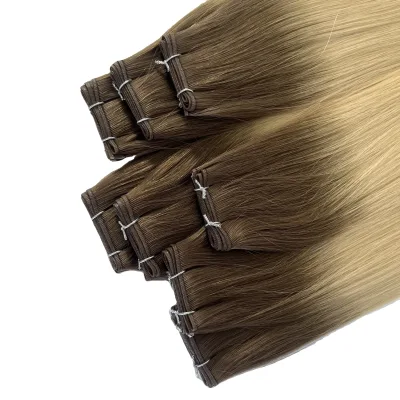 High Quality European Virgin Remy Hair Dyed Customizable Color Invisible Soft Double Weft Machine Weave in Stock Welcome Inquiry