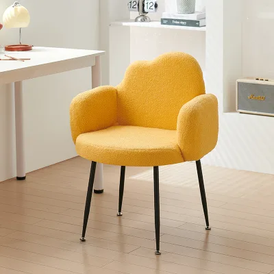 Makeup Chair for Home, Ladies Bedroom Dressing Stool, Plush Backrest Chair for Nail Salon With High-Elastic Sponge