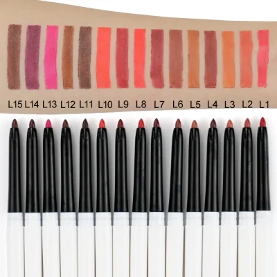 Automatic Double-Ended Lip Liner Neutral Matte Finish Waterproof Easy-to-Color No Logo Lip Pencil Double Rotation for Everyday