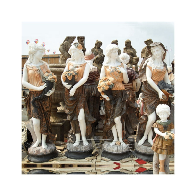 Colourful Stone Sculpture of Goddess with Child Marble Life Size Statues