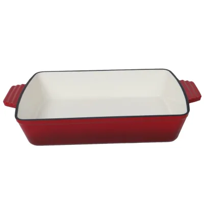 New Patent Collection with Durable Handle, Enamel Cast Iron Roasting Pan, Food Safe, Various Colors,rectangle