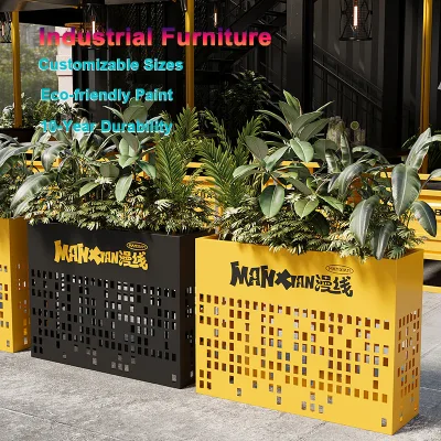 Architectural Design Customizable Iron Flower Box Modern Geometric Pattern High-End Commercial Space Decoration Flower Box