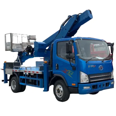 New 30m FAW Telescopic Manlift Boom Truck Diesel Aerial Work Truck with Manual Transmission