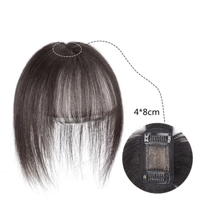 Popular 3D Air Bangs Clip Drop Shaped Bangs Human Hair Female Extensions