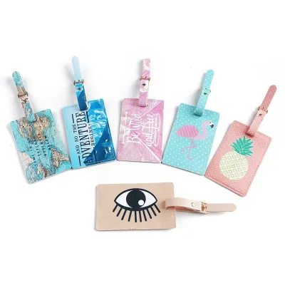 Gift Set Passport Holder and Luggage Tag Custom Round Soft Pvc Travel Luggage Tag Clear Plastic Luggage Tags Custom