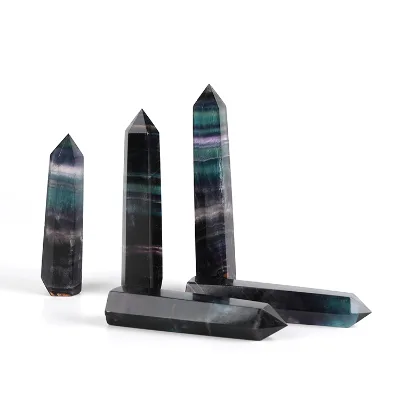 Huiying Charm Fluorite Crystal Point Quartz Wand For Spiritual Healing Products Crafts