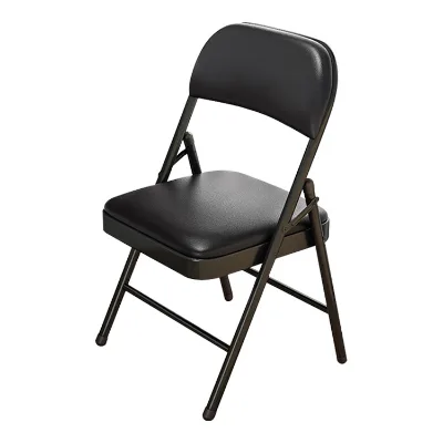 Hot Sale Stackable Black Steel All Metal Folding Chairs for Events Folding Chairs and Stackable Chairs