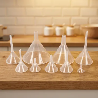 In Stock Clear Plastic Mini Funnels for Science Lab Bottle Filling Liquid Essential Oils