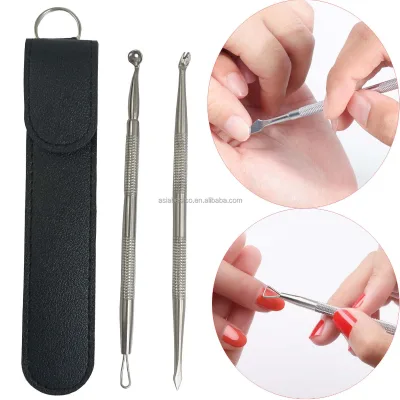 Factory Wholesales Nails Supplies Salon Stainless Steel Nail Tools Trimming Kit Nail Cuticle Pusher