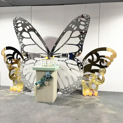 Factory New Design Wedding Decoration Butterfly Shaped Backdrop Stand Wedding Butterfly Backdrop Decoration