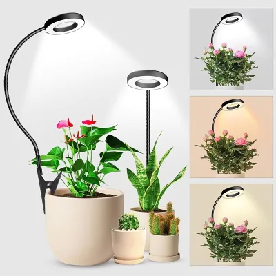 Joystar Single Head Halo COB Full Spectrum Plant Grow Lights for Indoor Plants 48 LEDs Growing Lamp Clip Stake Wholesale OEM