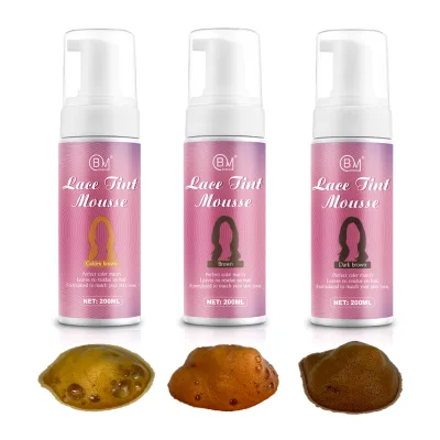 Best Selling 200ml Brown Lace Tint Mousse Custom Private Label for African Hair Wig Extensions Free Sample