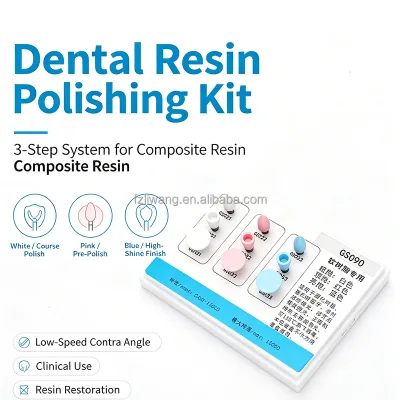 Dental Composite Polishing Kit White Coarse Pink Prepolish Blue High Shine for Cured Resin & Enamel Finishing