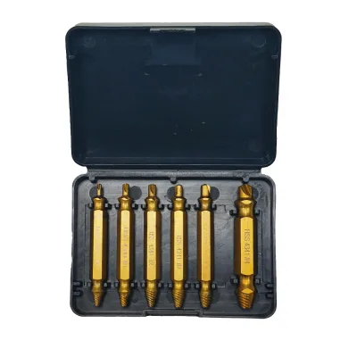 4pcs Damaged Screw Extractor Drill Bit Double Side Drill Out Broken Screw Bolt Remover Extractor Tools Set -001