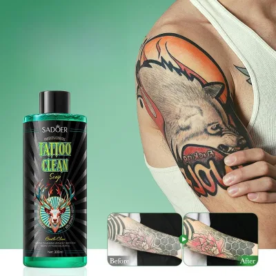 Custom 300ML Foam Soap Tattoo Cleansing Soap Tattoo Foam Wash Soothing Solution Skin Clean Relieve for Tattoo Aftercare