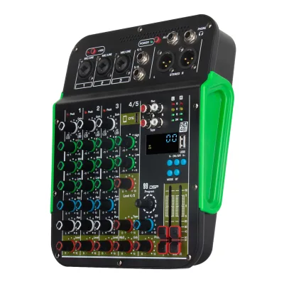New Live Recording Professional Sound Card Mixing Console 5 Channel OTG Mobile Phone Computer Noise Cancelling Wireless Reverb