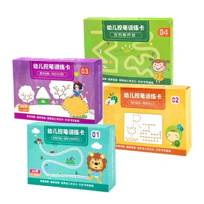 2023 Educational Toys Drawing Writing Learning Books Reusable Erasable Magical Tracing Workbook Sank Pen Control Training Card