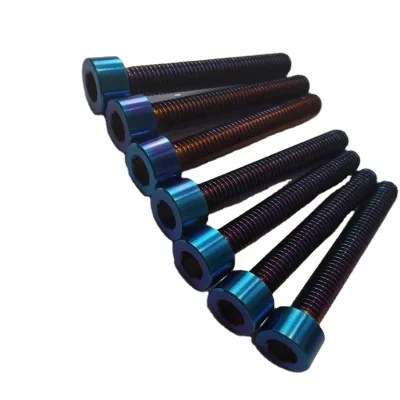 Burnt Blue GR5 Customized Manufacturer Titanium Long Hexagon Head Flange Bolt New Style titanium bolts gr5