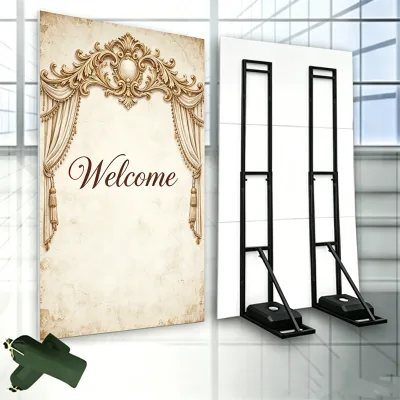 Wholesale Portable Adjustable Metal Welcome Sign Stand for Outdoor Wedding Bridal Shower Event Decor