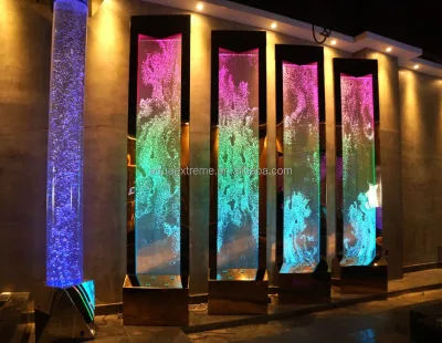 2.6ft X 11ft Hight Digital Water Bubble Wall High-end Rose Gold Frame Latest Design