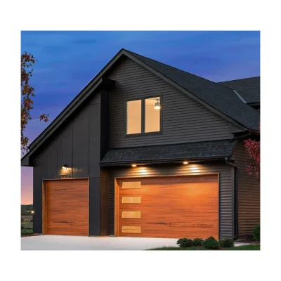 North American Aluminium Double Sectional Industrial Two Car Garage Gate and Pedestrian Doors