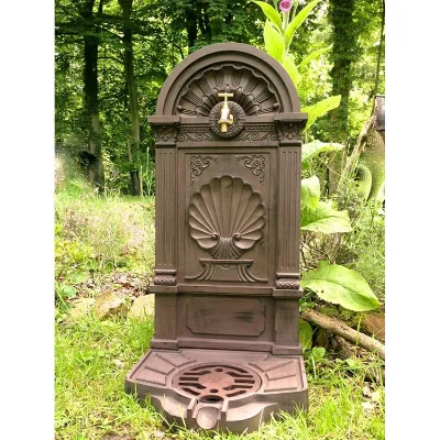 Garden Standing Wall Fountain Country House Patio Fuel Pump Water Tap Aluminium Basin Wash Stand Antique Style