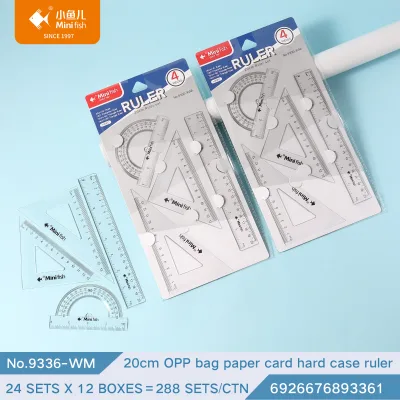 4Pcs 20cm Hard Geometry Ruler Set Straight Ruler Triangle Protractor Student Math Measuring Drawing School Stationery Kit
