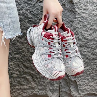 36-40 Spring Autumn Children Girls Fashion Mesh Breathable Running Sneakers Toddler Cross-tied Leisure Sports Shoe