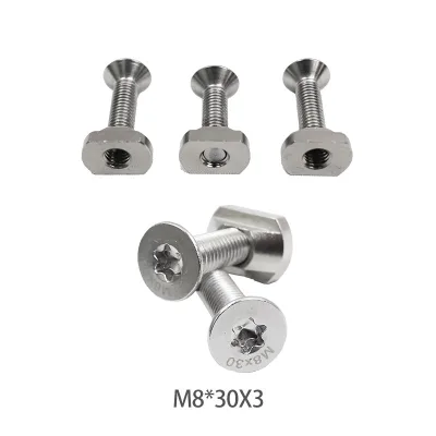 Hydrofoil Titanium Screws Nuts 316 SS for Mast Base Plate Universal Hardware Set Waterproof Ocean Use for Surf Wing Kite Systems
