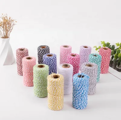 Factory Direct Sale Decorative Twisted 100% Cotton Macrame Cord Colorful Twine String